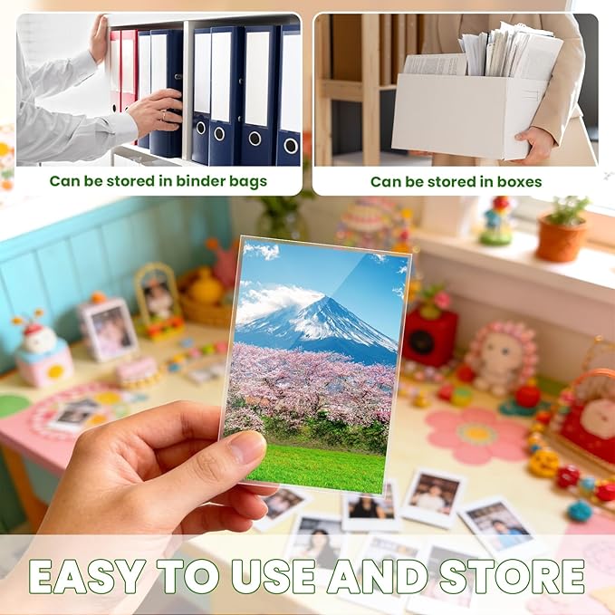 VOKOY 200 Pack 3.5x5 Photo Sleeves, No Holes Archival Quality Sheet Protectors Clear Top Loading Page Protectors Waterproof Soft Plastic Sleeve for Photos Postcards Pictures Art Prints Recipe Cards