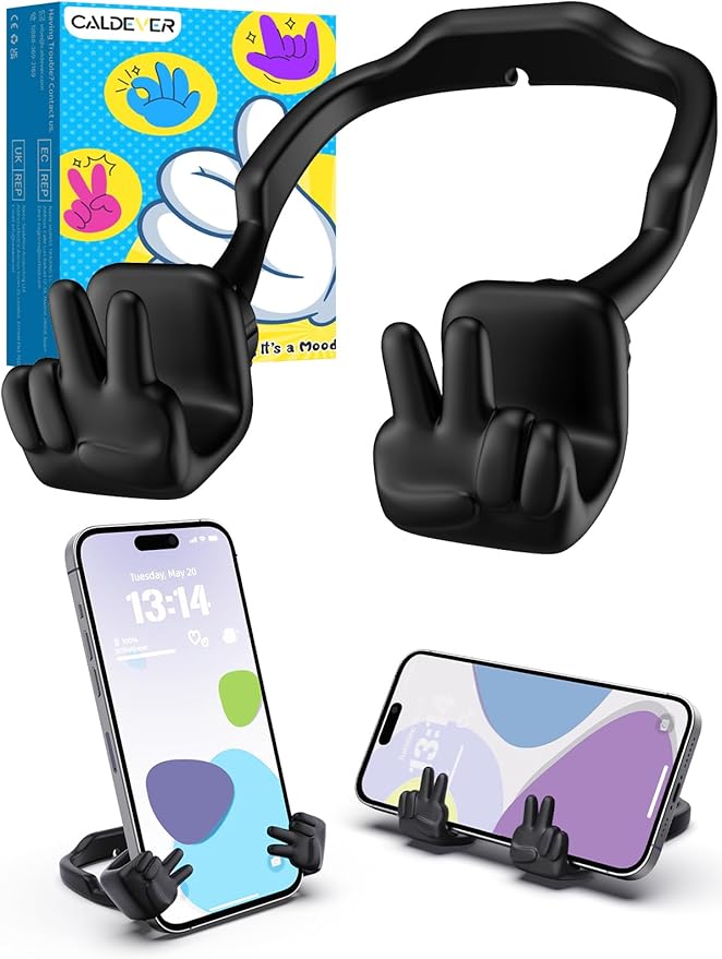 Easter Basket Stuffers Essentials for Teens Boys Girls: Cell Phone Stand Upgrade Adjustable Peace Sign Cell Phone Holder for Desk Cool Gadgets Fun Easter Gifts for Adults Kids Men Women Teenagers