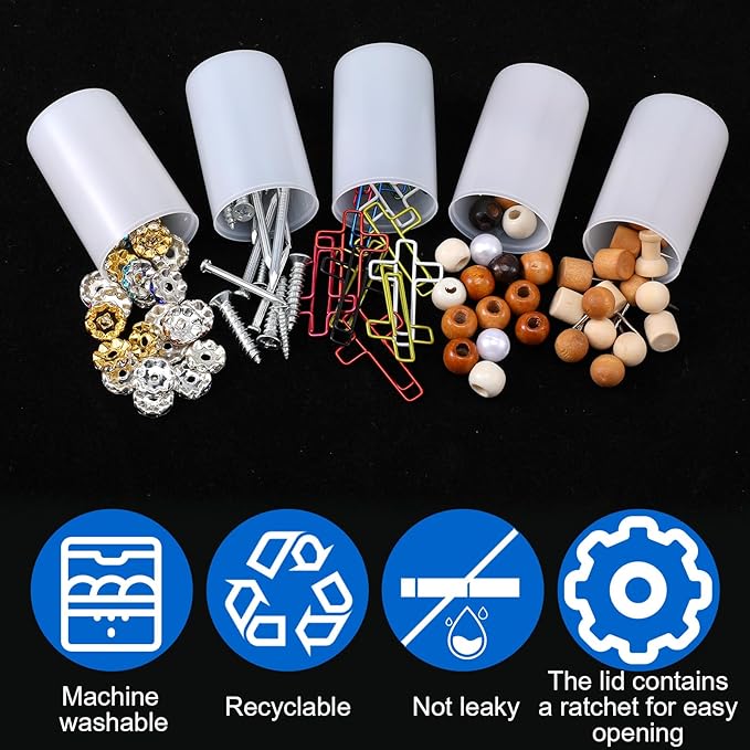 100 Pieces Plastic Film Canister Holder 35 mm Empty Camera Reel Containers Storage Containers Case with Lids for Small Accessories Fish Hook Film Beads
