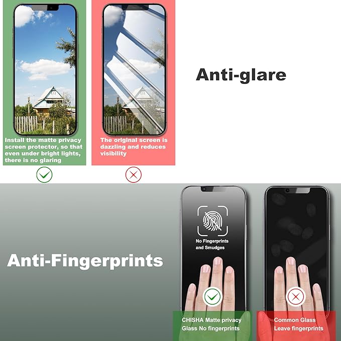 SHANG PIN JIA 2 Pack Matte Privacy Screen Protector for iPhone 13 Pro Max and iPhon 14 Plus 6.7-Inch Auto Dust Removal, No Bubbles,Anti-Spy Tempered Glass Film, Easy Installation
