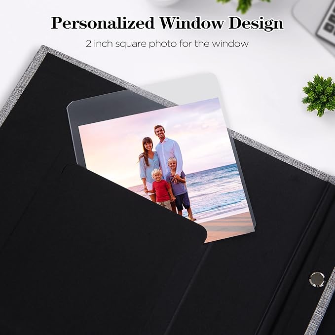 Mublalbum Small Photo Album 4x6 100 Photos Linen Cover Picture Book with Horizontal Pockets for Wedding Family Anniversary and Baby (Dark Green)
