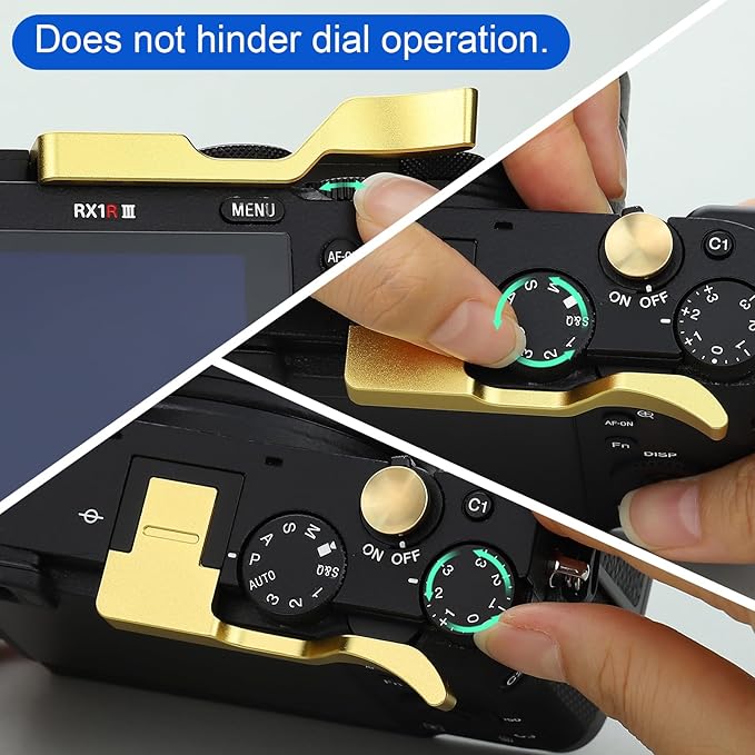 Haoge Thumb Hand Grip for Sony RX1R III Camera Accessories Gold Metal Hot Shoe rx1r m3 Thumb Up Rest Hand Grip THB-RX1RIII-G