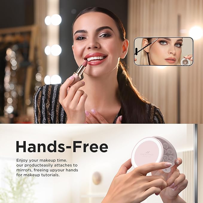 Magnetic Suction Cup Phone Mount, Compatible with MagSafe, Silicone Octo Cup Buddy Sticky Grip Holder for iPhone and Android, Removable Hands-Free Selfie/Video for TikTok, Lovely Pink