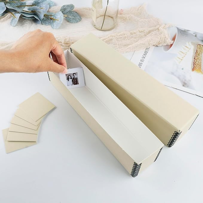 Golden State Art, Archival Slide Storage Case, Acid-Free Metal Edge File Box, Holds Up to 140 Films, Ideal for Store Photos Negatives and Cards, 2.5" x 2.125" x 11" (Tan)