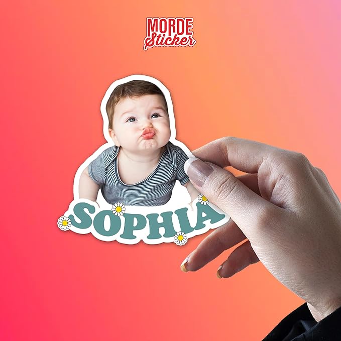 Custom Sticker Personalized Stickers with Image Picture Customized Your Own Photo Die Cut Waterproof Vinyl Sticker for Laptop Water Bottle Phone Case Merchandise Decor Decal Gift (Color Name Photo)