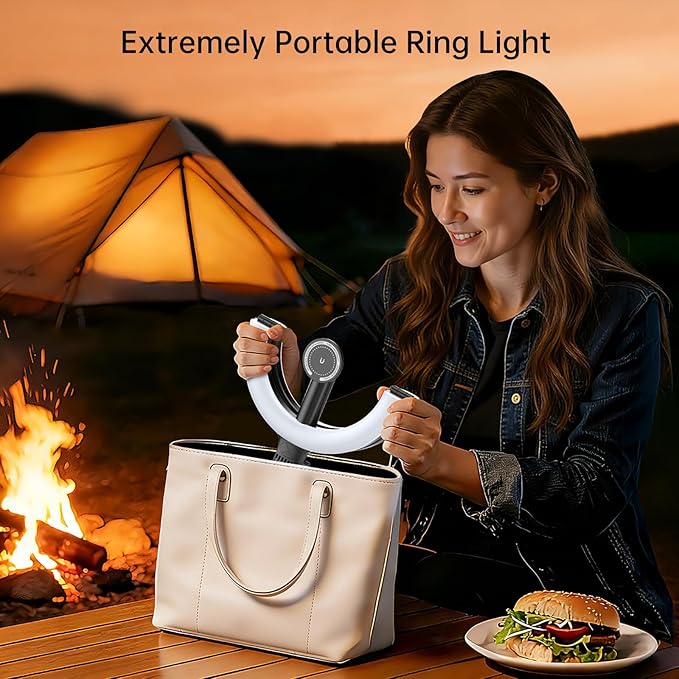 10.2" Magnetic Ring Light with 64" Tripod for iPhone Mag Safe, 5000mAh Rechargeable Ring Light with Stand, 3000k-6500K Phone Tripod with Light for Video, Photography, Live Stream, TikTok, YouTube