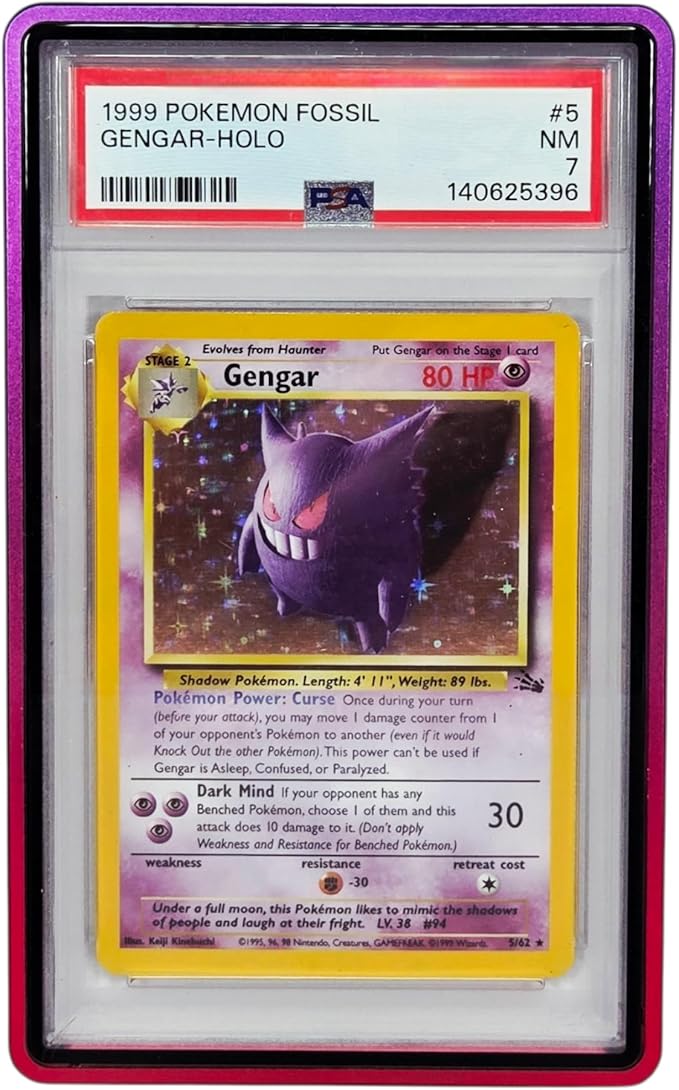 Metal PSA Slab Bumper Case UV Resistant- Safeguard Stackable Magnetic Aluminum Metal Case For Graded Cards (Red/Purple)