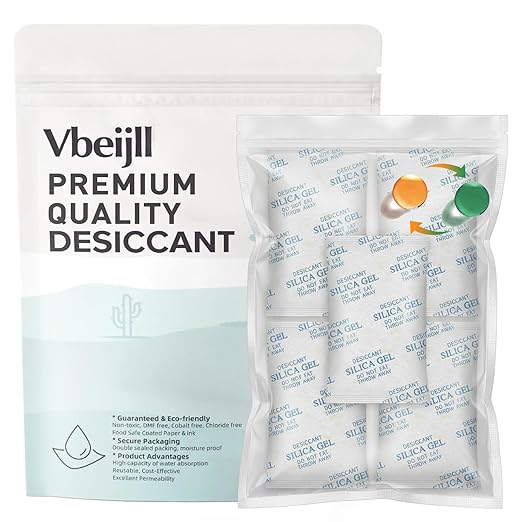 5 Gram (20 Pack) Color-Indicating Silica Gel Packets, Each 5 Pack Individually Sealed, Food Grade Desiccant - Rechargeable Moisture Absorbers for Food Storage, Electronics, 3D Filament & Safes