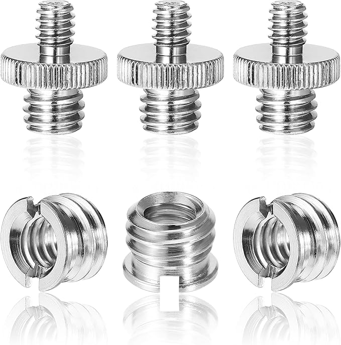 1/4 Inch to 3/8 Inch Tripod Adapter Camera Mount Adapter 3/8 to 1/4 Mount Screws for Camera Cage Mounts Light Stand Monopo Shoulder Tripod