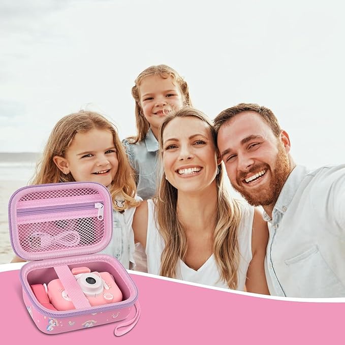ANKHOH Kids Camera Case for Goopow/for Mgaolo/for CIMELR/for Seckton/for OZMI/for Dylanto Digital Camera Toys and Video Camcorder Storage Holder Organizer -Pink(Box only)