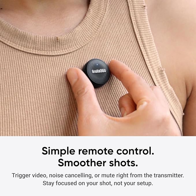Insta360 Mic Air Transmitter, 7.9g Ultralight, Wireless Microphone, Noise Cancelling, Vlog, Streaming, Compatible X5/X4/X4 Air/Ace Pro 2/GO Ultra