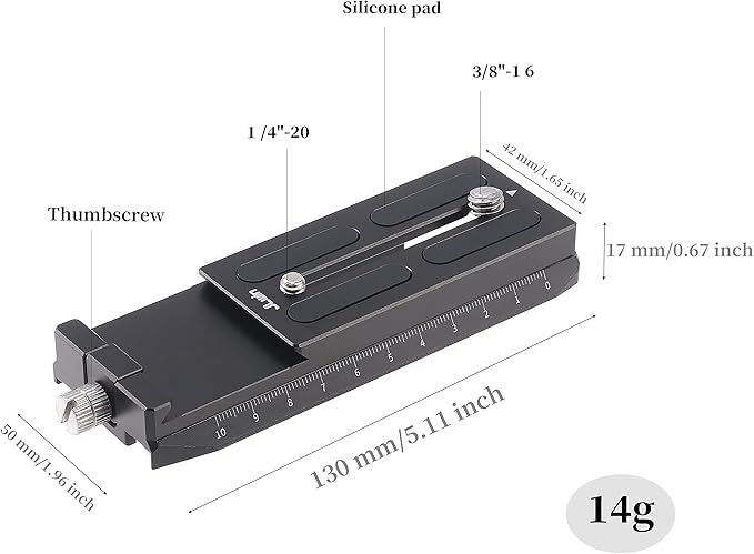FocusFoto Lower Quick Release Baseplate QR Plate for DJI Ronin RS2 RSC2 RS3 Pro Gimbal Stabilizer Arca-Swiss Standard Camera Tripod Ballhead (Lower Version)