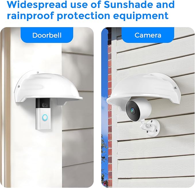 3 Pack Universal Outdoor Camera Cover Sun Rain Shield for Nest Ring Arlo, Weatherproof Plastic Protective Roof Cover for Dome Bullet Security Cams