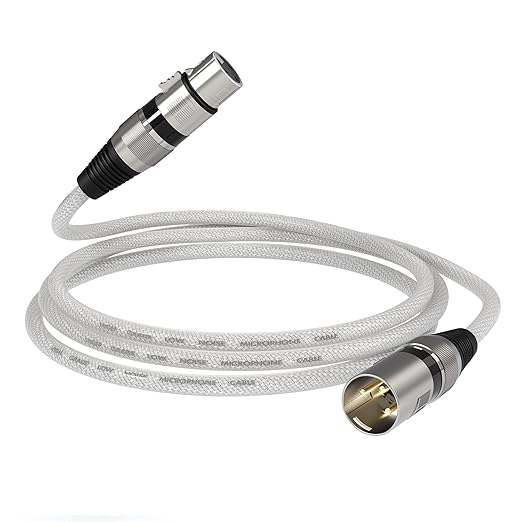 XLR Microphone Cable 6FT Male to Female Balanced Mic Cord with Oxygen-Free Copper 3-Pin XLR Connectors for Audio Mixer Studio Monitor PA System Microphone Podcast Recording
