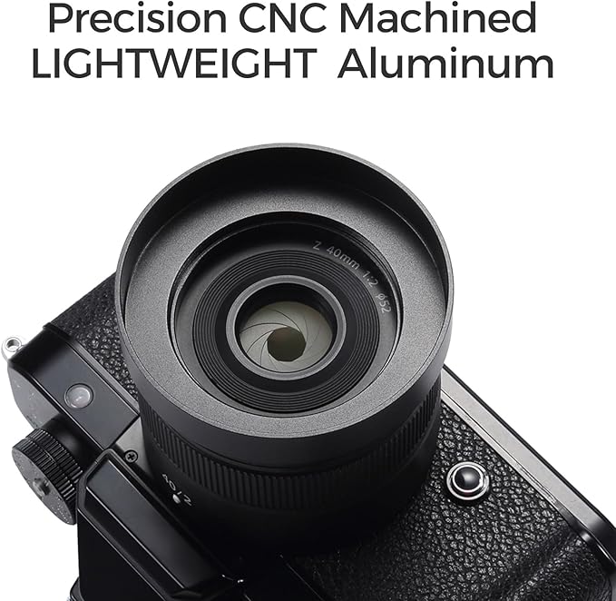 Camera Metal Lens Hood for Nikon Nikkor Z 40mm F2, Z 28mm f/2.8, Z 28mm f/2.8 Lens Compatible with 52mm UV UV Filters (Black)