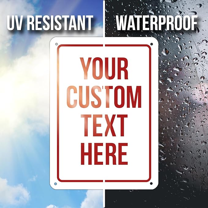 Custom Sign, Personalized Signs for Office, Business, Workplace, Warehouse, Airbnb, Warning Label, Delivery Red Border Signs, 18 x 24 Inches, Rust Free PVC, Waterproof, Hazard Information, Made in USA (Multi-color, 18x 24")
