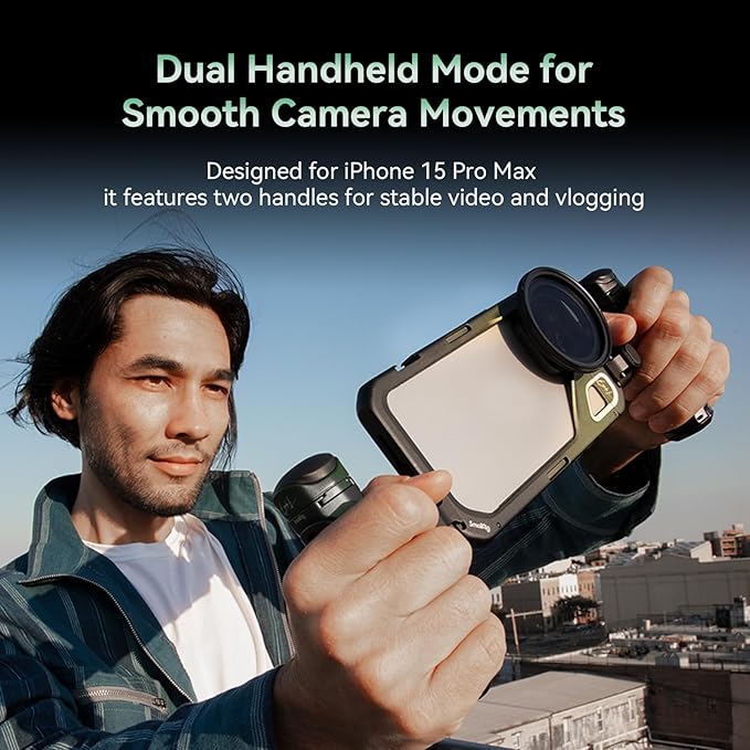 SmallRig x Brandon Li Mobile Video Kit for iPhone 15 Pro Max with Wireless Quick Release Handles, Upgraded 67MM Magnetic VND Filter, 67MM Filter Adapter, Phone Rig for YouTube Video Recording - 4407B