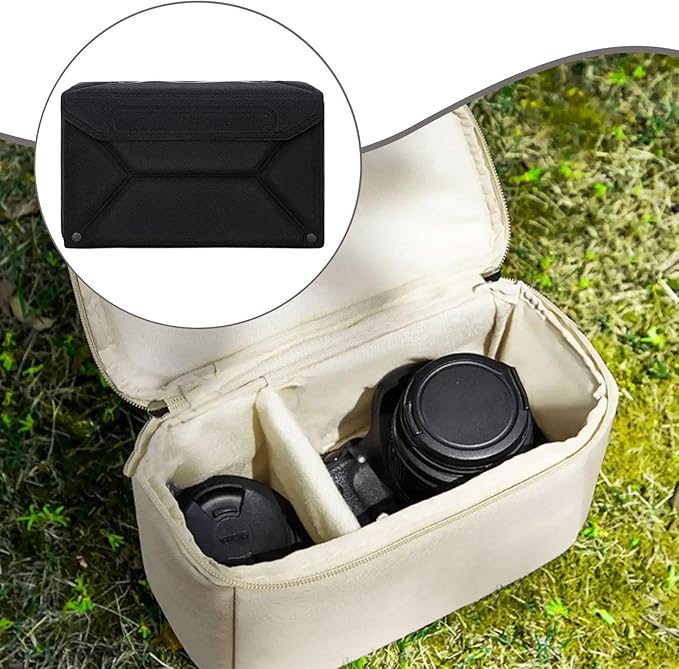 Camera Bag Insert Shockproof Equipment Photography Pouch Protection Portable Outdoor Compartment Padded Inner Case, Black L