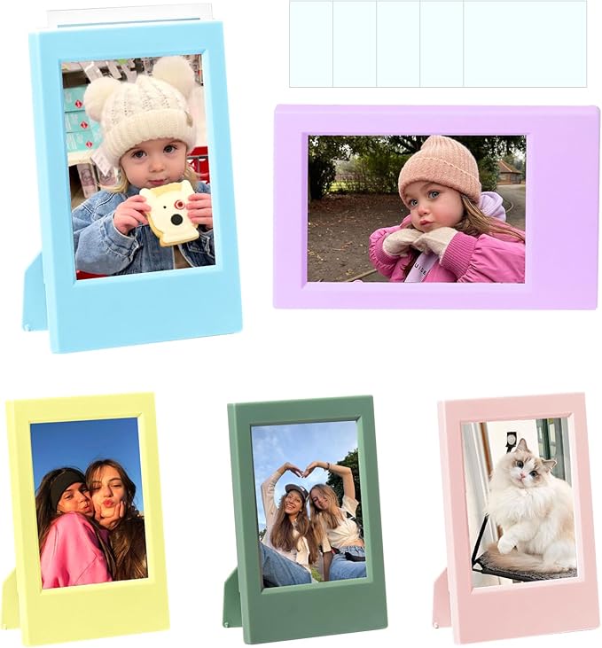 CAIYOULE Mini Photo Frame for Instax Mini 12/11/EVO/SE/8/7+/99 3'' Film-Colorful for Polaroid 2.15x3.4 Picture Frame (5 Pack)
