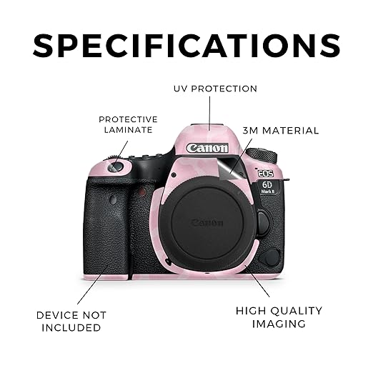 Glossy Glitter Camera Skin Compatible with Canon EOS 6D Mark II Camera (2017) - Pink Giraffe - Premium 3M Vinyl Protective Wrap Decal Cover - Easy to Apply | Crafted in The USA by MightySkins