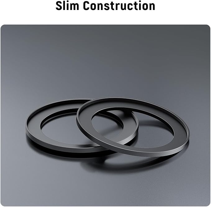 NEEWER 58-77mm Step Up Ring Adapter (2 Pack) with Cleaning Cloth, Ultra Slim Aluminum Alloy Lens Filter Adapter Ring for 58mm Camera Lens to Use 77mm Filter