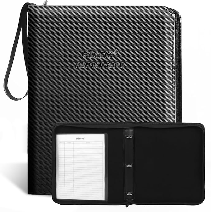 eTone Film Negative Storage Box Acid Free Archival Film Bag Album Protector 3 Ring Film Negative Sleeves Binder for 135 35mm 120 4x5 8x10 Negative Sleeves