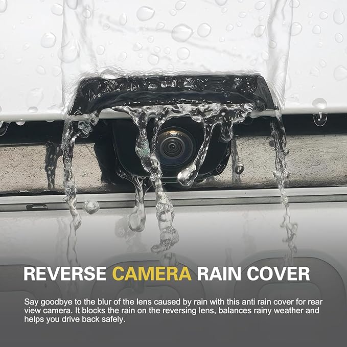 Car Rear View Camera Cover, Anti-rain Backup Camera Cover, 360 Degree Cars Rain Guard Rear View Cameras Sticker Strip, Universal for Car SUV Truck (Carbon Fiber)