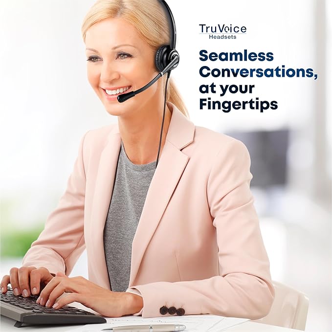 VoicePro 10 Professional Home Office and Call Center USB Headset with Noise Canceling Microphone, HD Speakers and in Line Call Controls with Mute, Compatible with All UC Voice Platforms.
