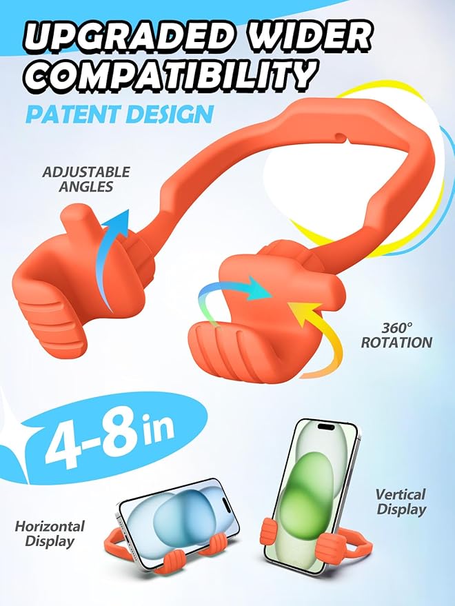 Valentines Gifts for Teens Boys Girls Cell Phone Stand: Upgrade Adjustable 1 Pack Thumbs Up Lazy Phone Holder for Desk Fun Birthday Gifts for Grandma Adults Husband from Wife