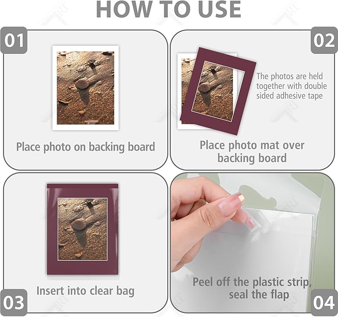 Golden State Art, Pack of 25 11X14 Various Colors Picture Mats Mattes With White Core Bevel Cut For 8X10 Photo + Backing + Bags