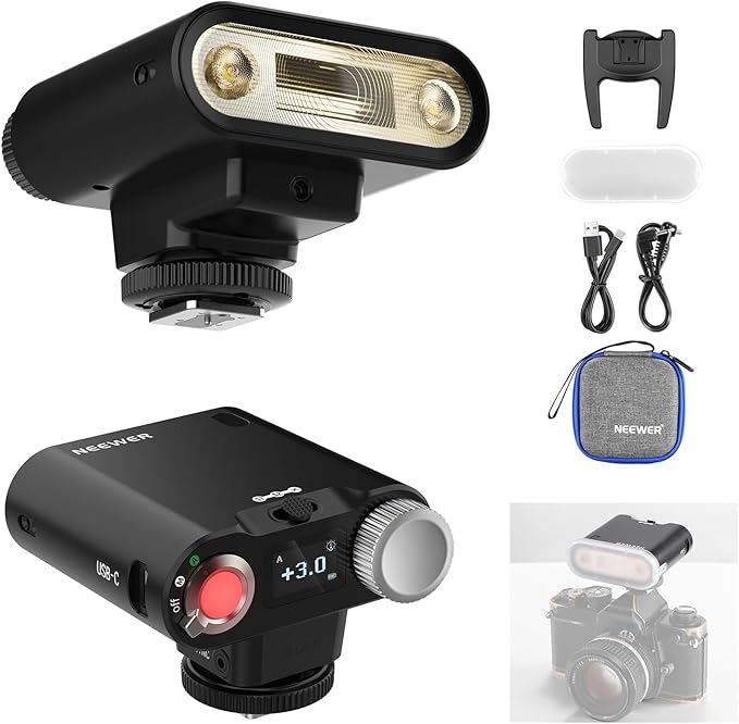 NEEWER Z160 Single Contact Camera Flash Compatible with Canon Nikon Sony Fuji Olympus Cameras, 22Ws GN14 6000K Speedlite, A/M Mode 1/1-1/128 Power, 1100mAh Battery 650 Full Power Light 1.5s Recycling