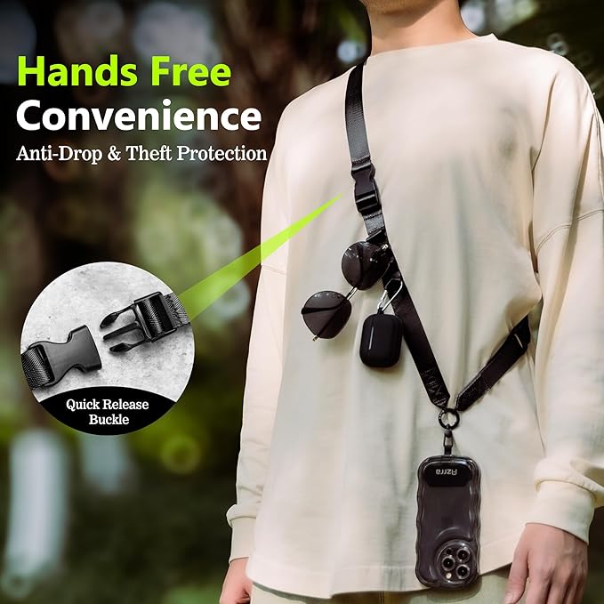 Azrra Adjustable Crossbody Phone Lanyard: Universal Crossbody Phone Strap Adjustable Cell Phone Lanyard for iPhone Samsung