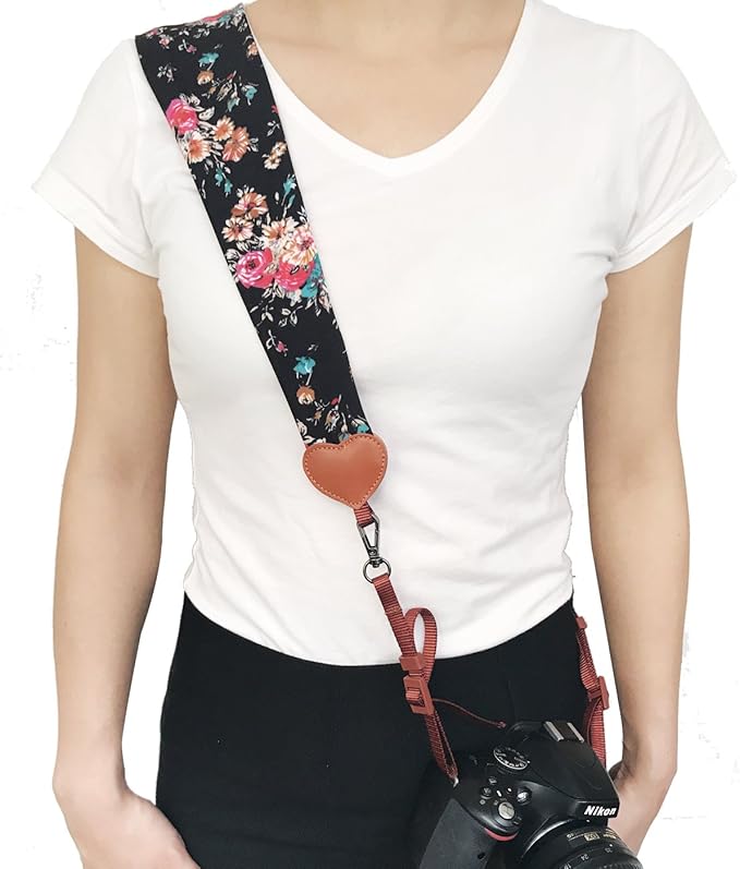 Alled Camera Neck Shoulder Belt Strap, Chevron Scarf Vintage Print Soft Coloful Camera Straps for Women/Men for DSLR/SLR