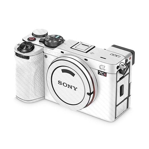 Carbon Fiber Camera Skin Compatible with Sony Alpha 7CR Camera (2023) - Solid White - Premium 3M Vinyl Protective Wrap Decal Cover - Easy to Apply | Crafted in The USA by MightySkins