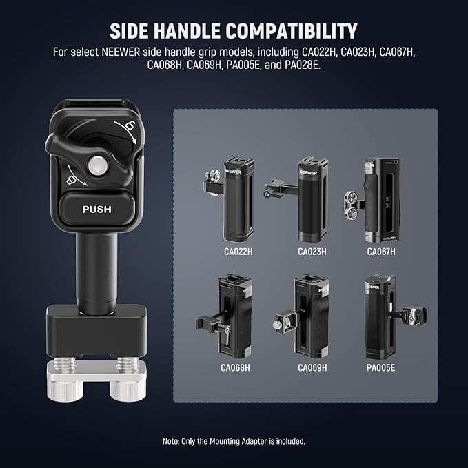 Neewer Quick Release Side Handle Mounting Adapter, Phone Cage Clamp Compatible with CA022H CA023H CA067H CA068H CA069H PA005E PA028E Side Handgrip, PA071