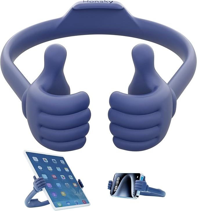 Honsky Adjustable Tablet Stand, Portable Phone Holder for Desk Bed - Multi-Angle Drawing Stand Compatible with All Tablets (Blue Deep)
