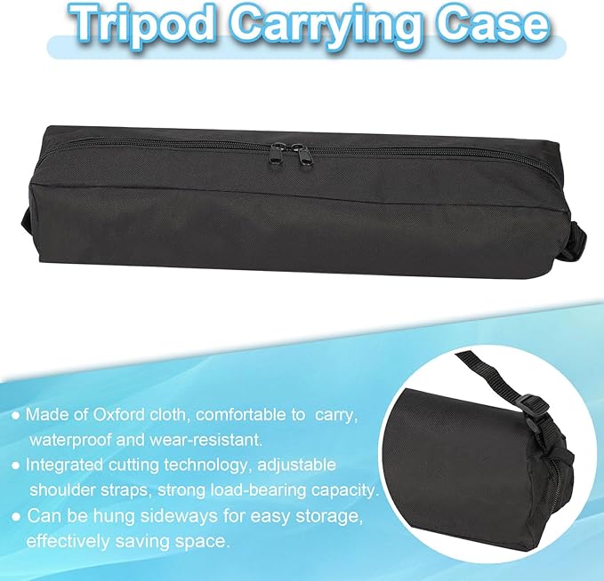 PATIKIL Black 16.93"x3.54" Oxford Cloth Tripod Case with Shoulder Strap, 1Pack, 43 x 9 x 9cm / 16.93"x3.54"x3.54" (L*W*H), Zipper Closure, For Camera Tripods, Light Stands, etc.