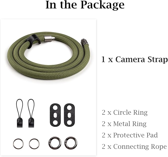 VOVMOEYA Camera Strap Rope,Camera Neck Strap Shoulder Strap for Fujifilm X100VI X100V XS20 XT5 for A6000 A6100 A6400 A6700 A7IV for Canon EOS R6 R10 for Nikon Zf Z5 Z30 - Green