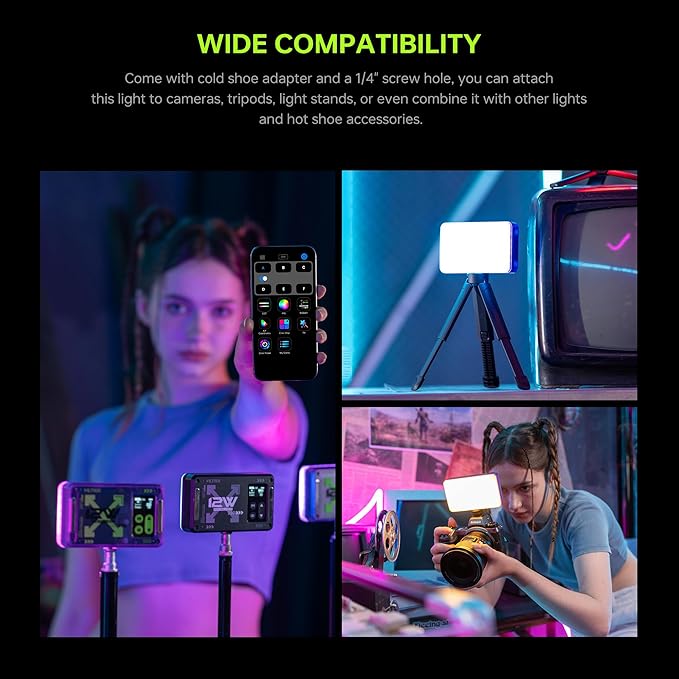 VILTROX Magnetic RGB Video Light 360° Full Color Portable LED Camera Light Panel with APP Control/Cold Shoe Mounts/CRI 97+/2500K-8500K/4000mAh/26 Light Scenes for Photography,Vlogging,Selfie Lighting