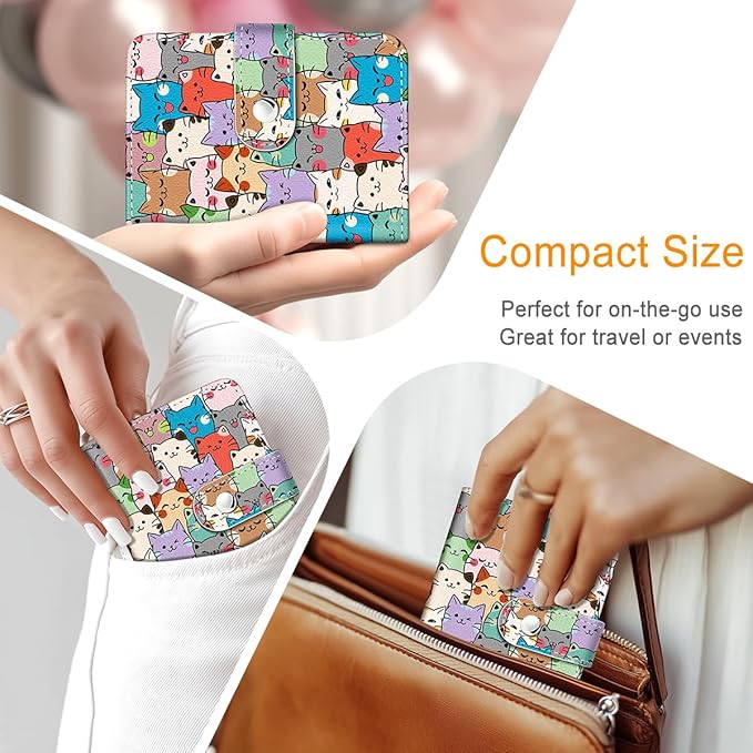 Lebrocoli Cats Small Photos Album for 2x3 Inch Films, 56 Pockets Mini Cute Albums Book for Polaroid Fujifilm Instax Mini Instant Camera Printer, Kpop Photocard Pictures Binders Holders Storage