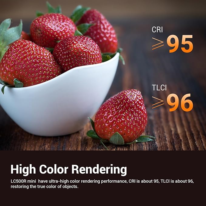 Godox LC500R Mini RGB LED Video Light Stick Lighting, 2500K-8500K Adjustable, CRI 95 TLCI 96 Accurate Color, 360° Full-Color LED Light, 15 FX Lighting Effects, 0-100% Dimmable Support APP Control