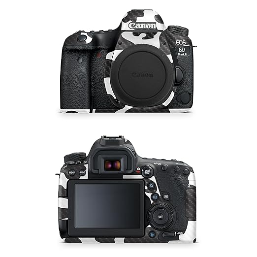 Carbon Fiber Camera Skin Compatible with Canon EOS 6D Mark II Camera (2017) - Cow Print - Premium 3M Vinyl Protective Wrap Decal Cover - Easy to Apply | Crafted in The USA by MightySkins