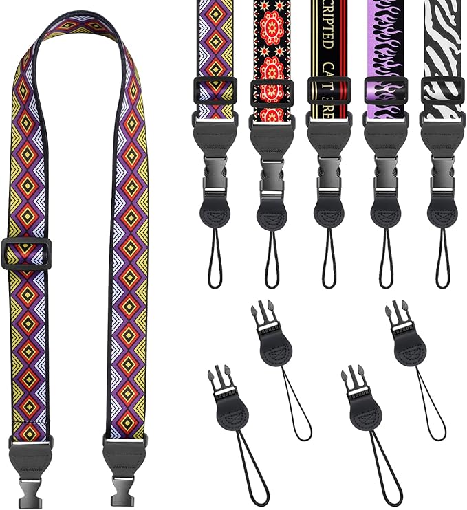 Geometric Rhombus Shoulder Strap, Adjustable Camera Strap with 2 Sets of Quick-Release Buckles, Comfortable Neck Strap for iPad, Tablet, Camera, Laptop, Binocular, Luggage Bag