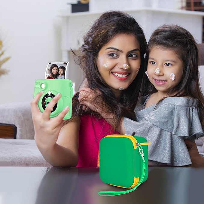 Kids Instant Print Camera Case Compatible with ESOXOFFORE for Dylanto for DUDUDRAGON for GKTZ for ETIKEZ for Dafotil for Careenoah for Aasonida Digital Video Prints Paper Bag (Box Only) Grass Green