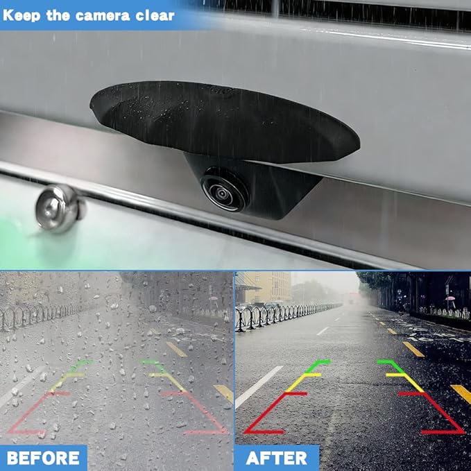 2Pcs Rear View Backup Camera Cover,Universal Car reversing Camera Rain Cover,Car Thick Cameras Protection Sticker,Silicone rain Sticker,Non-Destructive Adhesion(Black,Size:10 * 2 * 2cm)