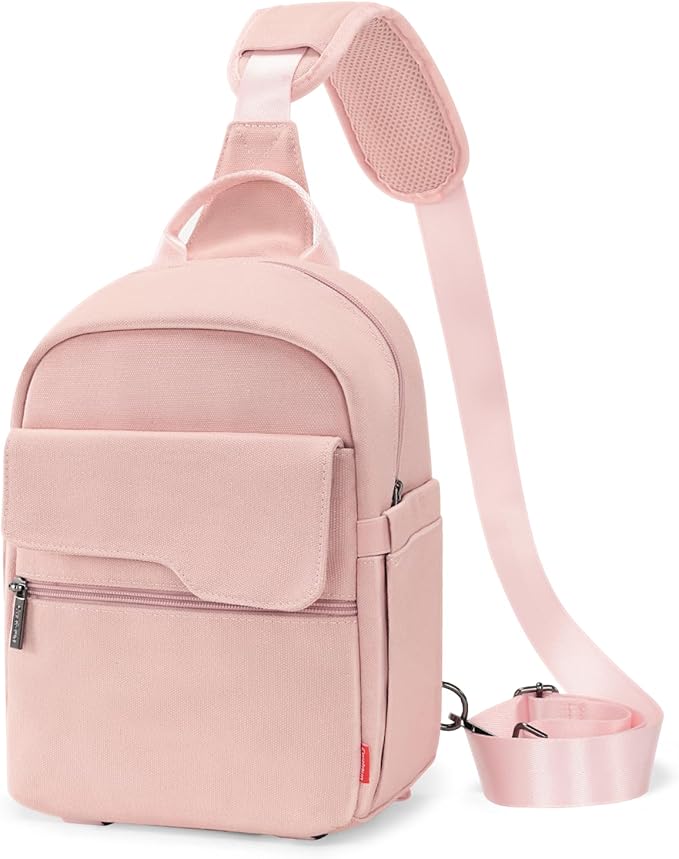 Cwatcun Camera Bag Small Compact Camera Sling Case, Waterproof Canvas Crossbody Camera Bag with Rain Cover, Travel Photography Bag for Canon, Nikon, Sony, Fuji DSLR/SLR/Mirrorless Cameras, Lens