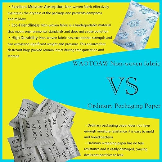 Silica Gel Packets – 50 Gram 25 Packs Desiccant Bags, Moisture Absorbers for Storage, Food Safe Desiccant Dehumidifier Packs for Seeds, 3D Filaments, Electronics, Safes, Clothes, Documents