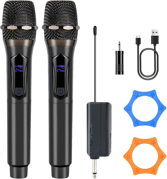 Wireless Karaoke Microphone dynamic Mic Up160ft range handheld plug-and-play design rechargeable Compatible with karaoke machines and PA systems Ideal for party、church Singing and other scenarios