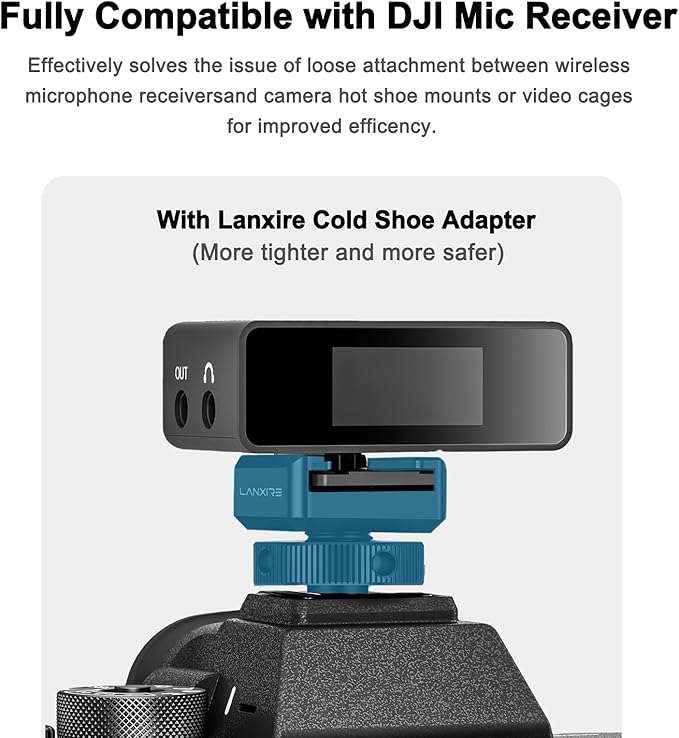 Cold Shoe Mount Adapter with Retractable Pins for Anti Drop Microphone Accessories, Fits for Camera Cage, Monitor, Microphone, LED Video Light and Other Photography Accessories