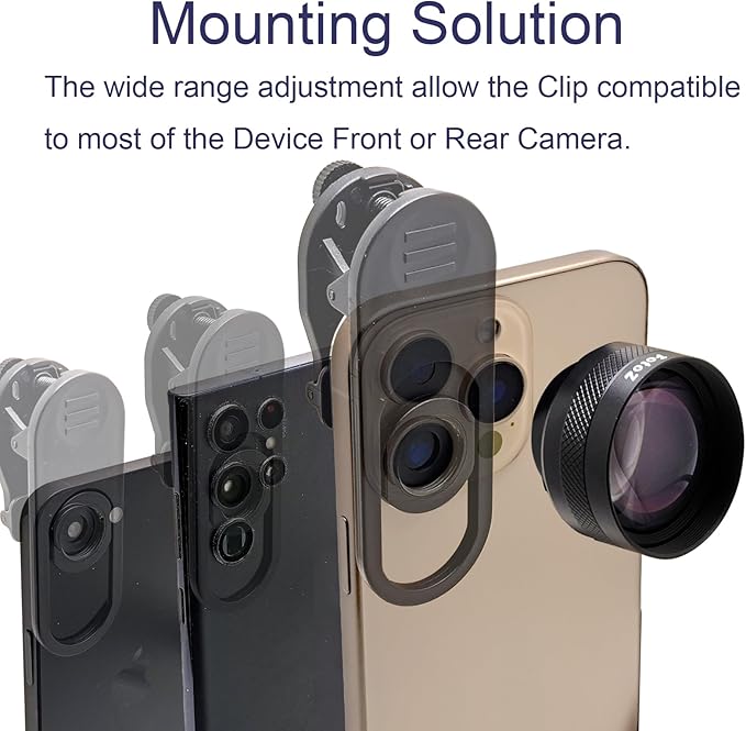 FotoZ 60mm Telephoto Lens with 17mm Thread Phone Lens Clip for iPhone Android Most Smartphones, Compatible with SmallRig iPhone Smartphone Cage Case